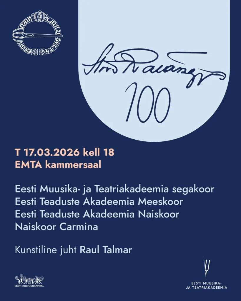 Osalesime Arvo Ratassepa 100. sünniaastapäevale pühendatud kontserdil EMTA kammersaalis.
The post  „Arvo Ratassepp 100” kontsert appeared first on Naiskoor Carm